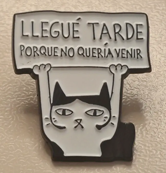 Pin "Llegué tarde porque no queria venir"